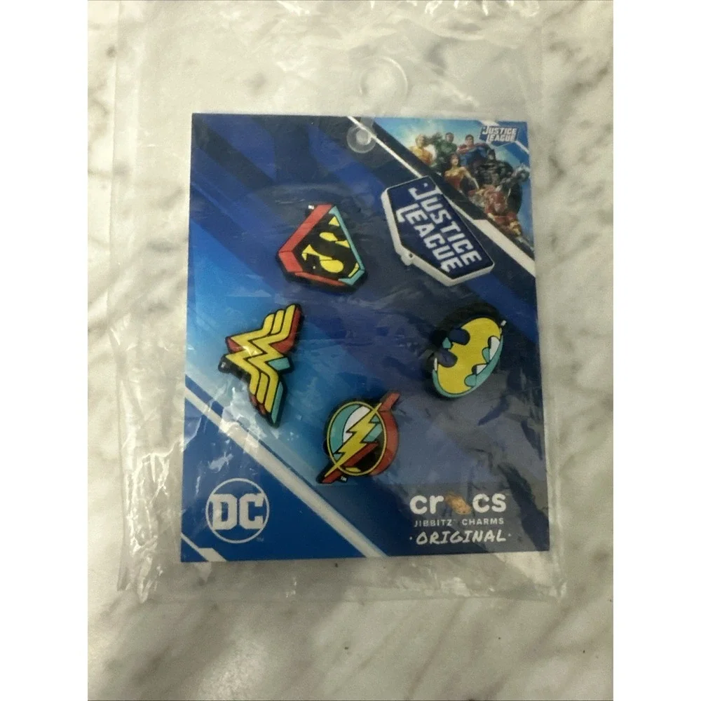 🔥Crocs Authentic Limited Edition DC Justice‎ League Jibbitz Shoe Charms 5 Pack